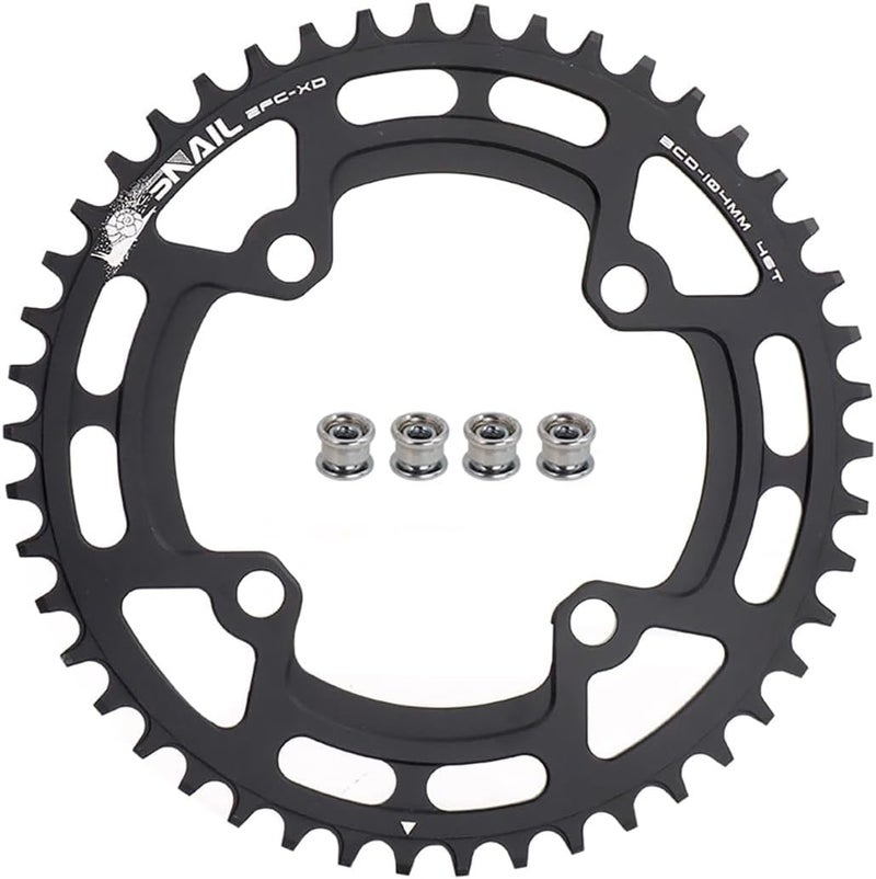 FOMTOR 104 BCD Chainring (30-52T) 7-12 Speed Compatible CNC 7075 Aluminum Narrow Wide Tooth Round Oval Chainrings for MTB/Road Bike Ebike Chainwheel Black/Red - Image 1